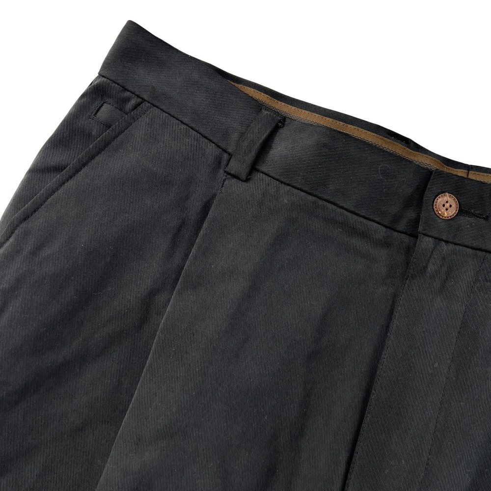 Tommy Bahama Relax 100% Silk Pleated Relaxed Fit Trousers Pants Men 36x31 Black